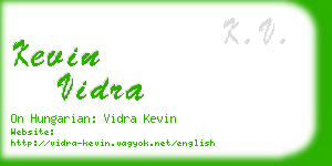 kevin vidra business card